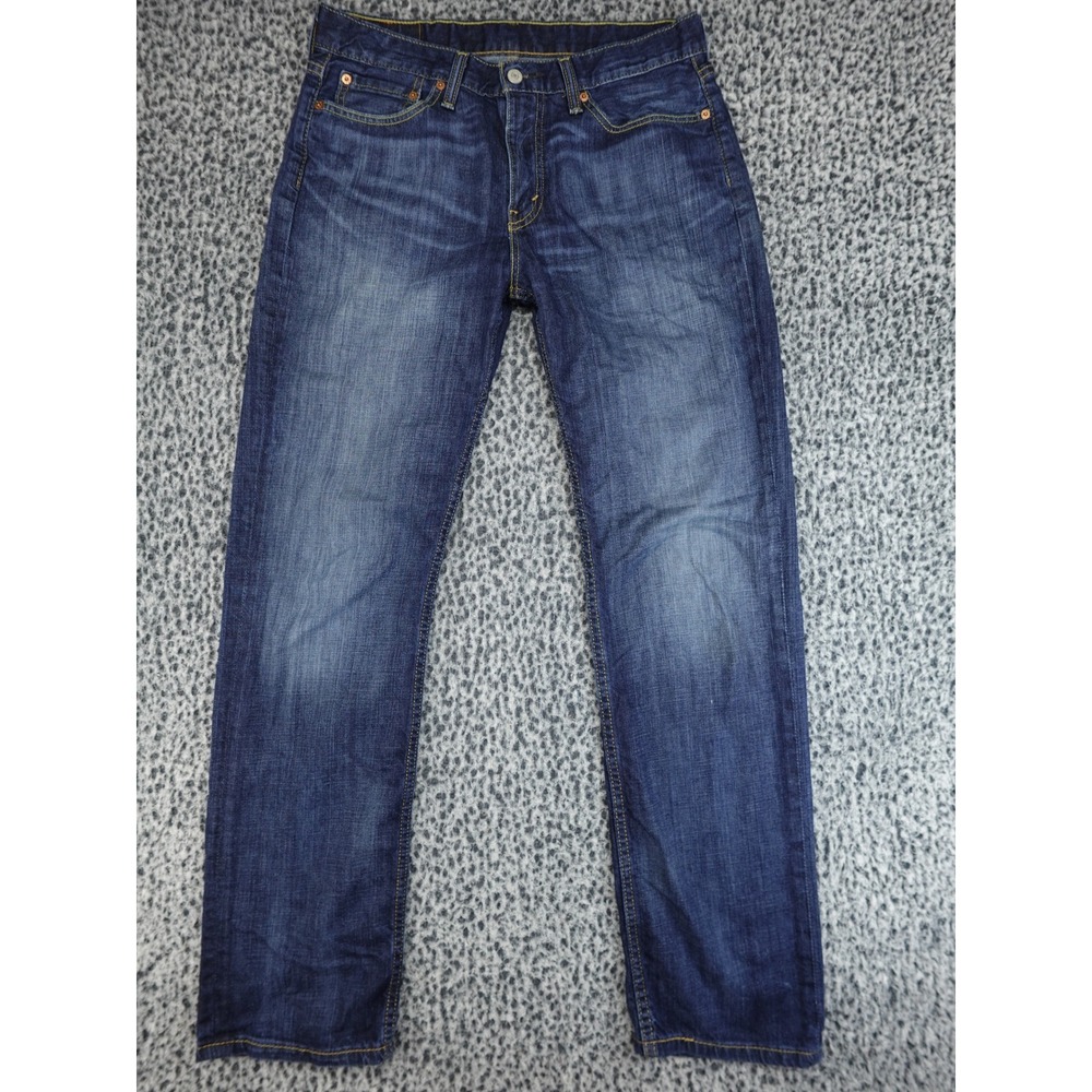 Levi's 514 Straight Fit Jeans Mens 32x32 Dark Wash Blue‎ Faded Denim